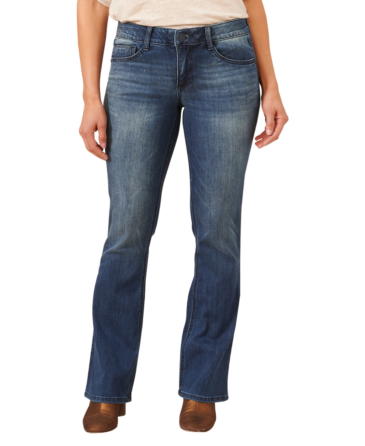 Ab Solution Itty Bitty Mid Rise Boot Jeans - Blue