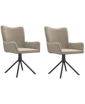 Swivel Dining Chairs 2 pcs Light Gray Velvet