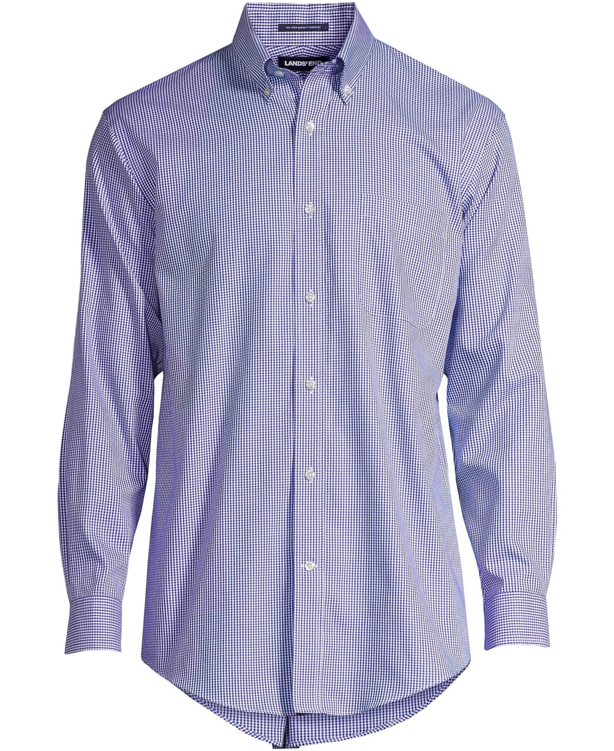 Lands' End Big & Tall Traditional Fit Pattern No Iron Supima Pinpoint Buttondown Collar Dress Shirt