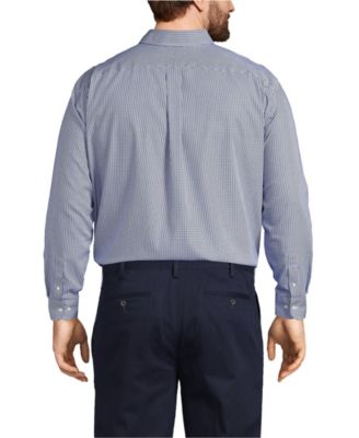 Men's Big and Tall Traditional Fit Pattern No Iron Supima Pinpoint Buttondown Collar Dress Shirt