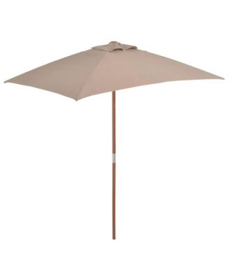 Outdoor Parasol with Wooden Pole 59.1"x78.7" Taupe