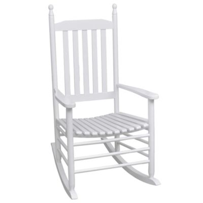 vidaXL Rocking Chair with Curved Seat White Wood - Macy's