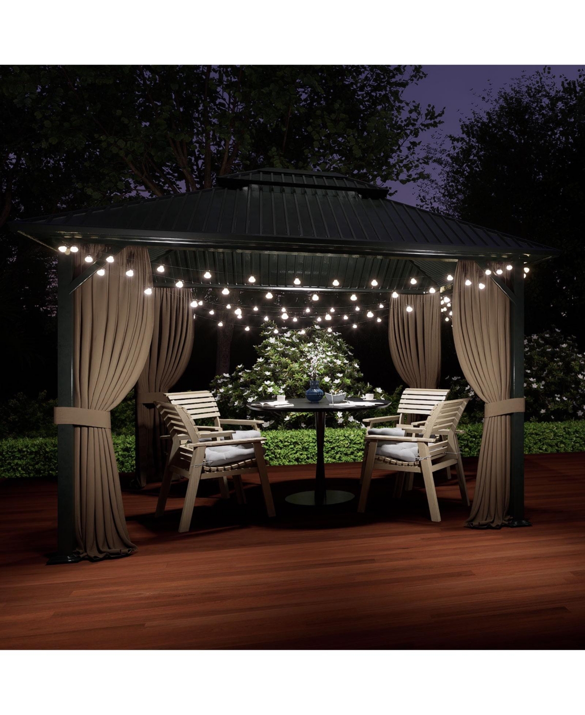 Aoodor Gazebo Curtain Replacement - Universal 4-Panel Sidewalls 10' x 13',Patio Privacy Curtains with Double Zipper,Uv Resistant, Perfect for Outdoor