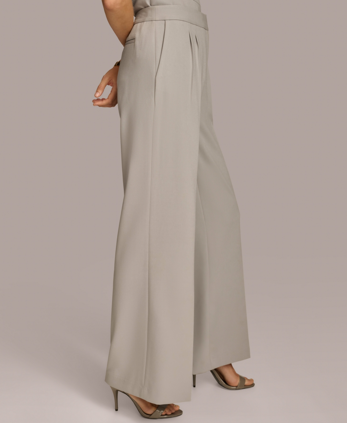 Donna Karan New York Women's Mid-Rise Wide-Leg Pants