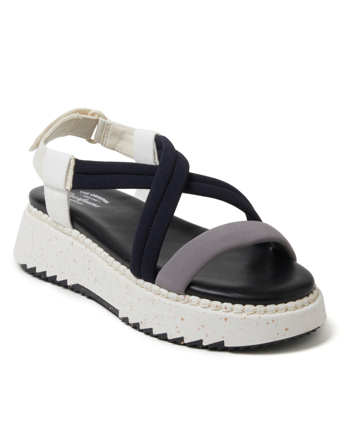 Dearfoams Women's Daylen Adjustable Strap Platform Sandal - Black
