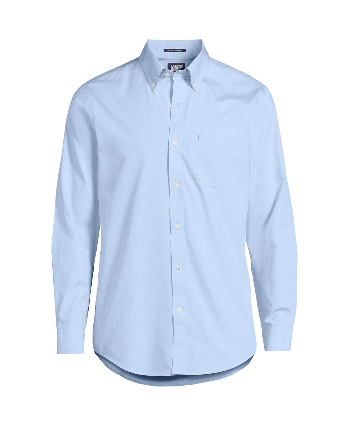 Lands' End Big & Tall Traditional Fit Solid No Iron Supima Pinpoint Buttondown Collar Dress Shirt