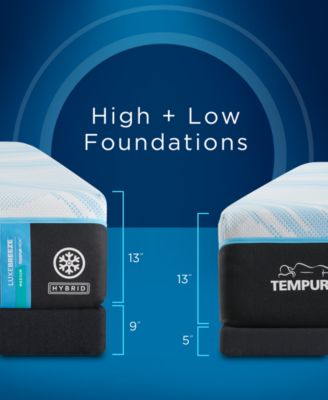 LuxeBreeze 13" Medium Hybrid Cooling Mattress Set- King