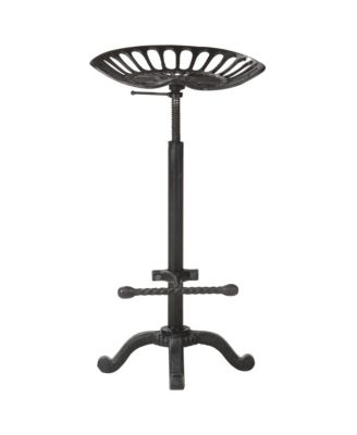 Bar Stool Black Cast Iron Counter Height Adjustable Retro