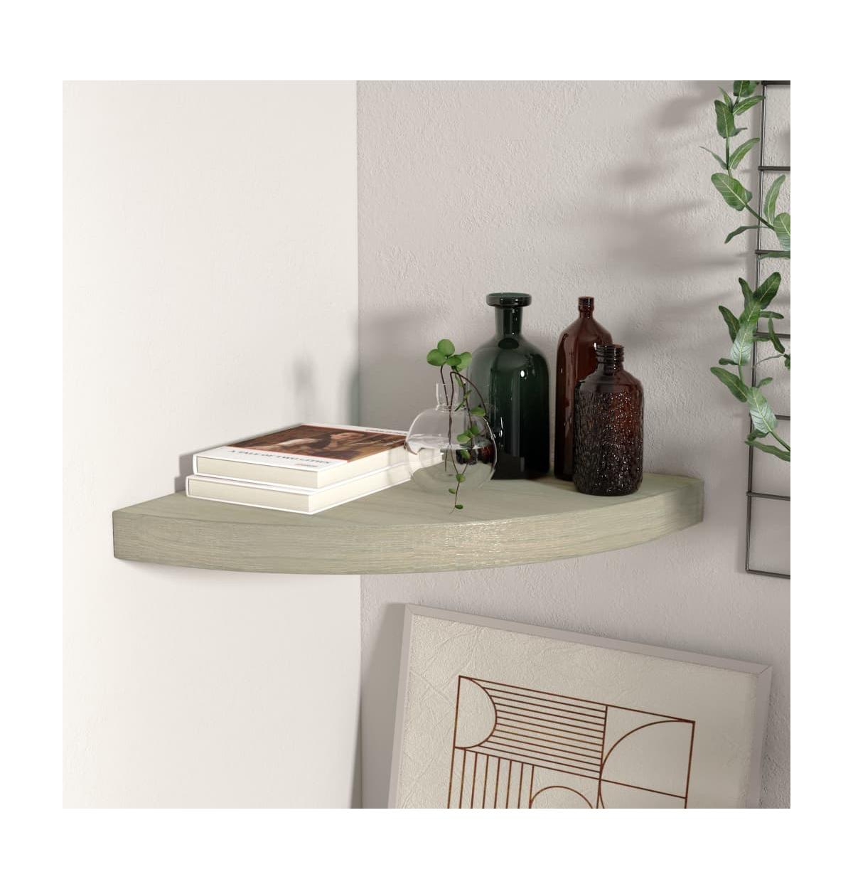 vidaXL Floating Corner Shelf Oak 13.8