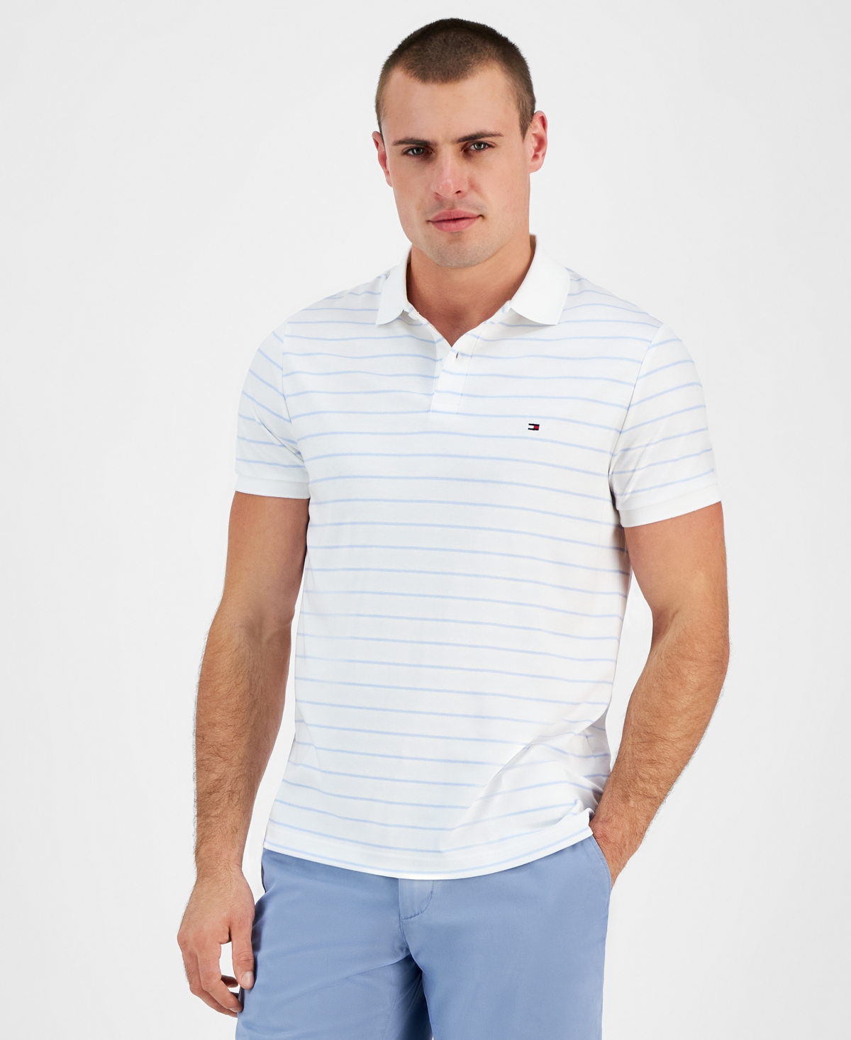 Tommy Hilfiger Men's Regular-Fit Stripe Cotton Polo