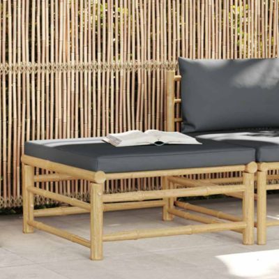 Footrest Dark grey, Bamboo Bamboo, 100% Polyester Medium Modular