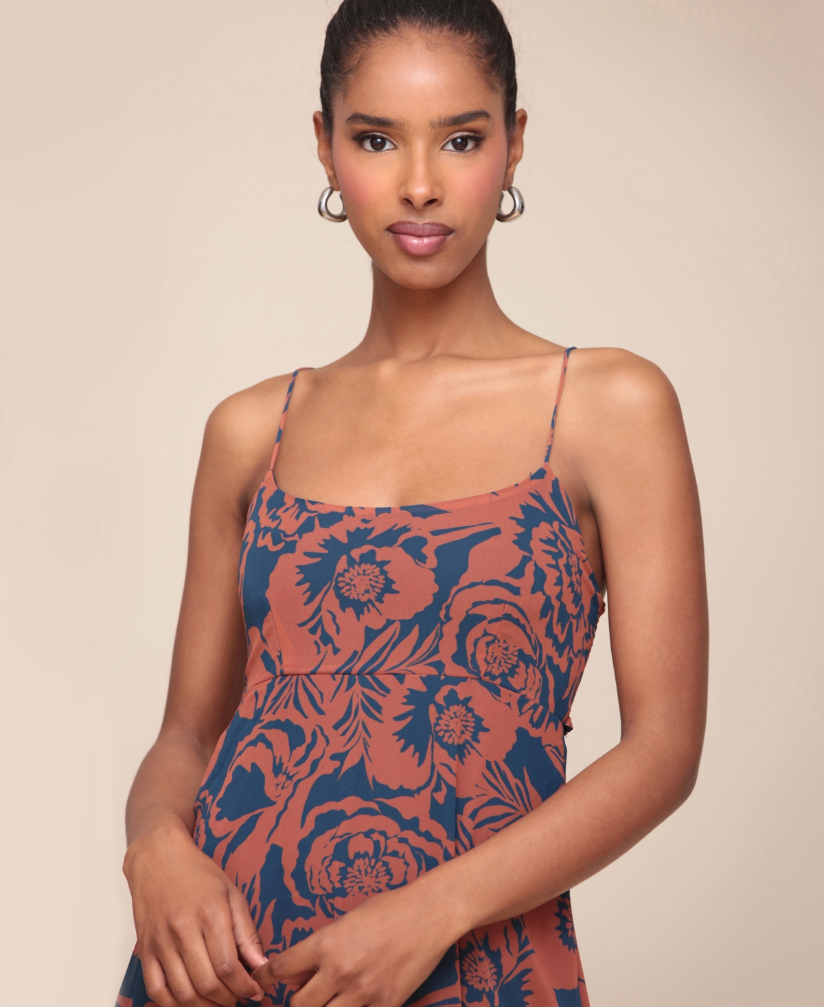 Avec Les Filles Women's Printed Spaghetti-Strap Dress