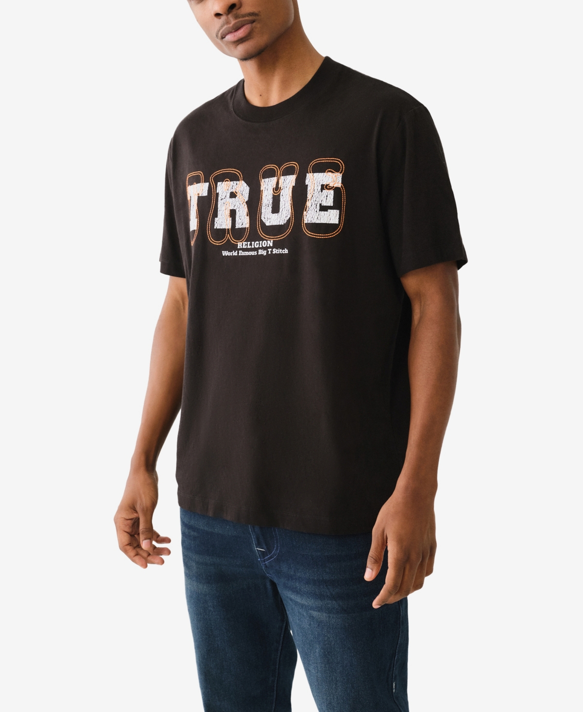 True Religion Men's Short Sleeve True Stitch Tee