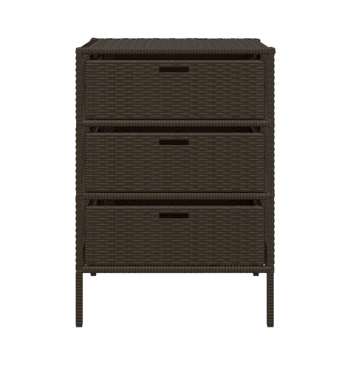Patio Storage Cabinet Brown 21.7"x23.2"x31.5" Poly Rattan - Brown