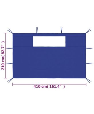 Gazebo Sidewalls with Windows 2 pcs Blue
