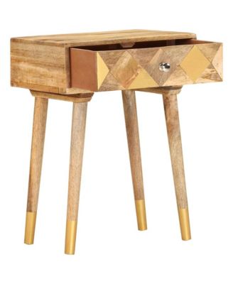 Bedside Cabinet 16.9"x11.8"x22.8" Solid Mango Wood