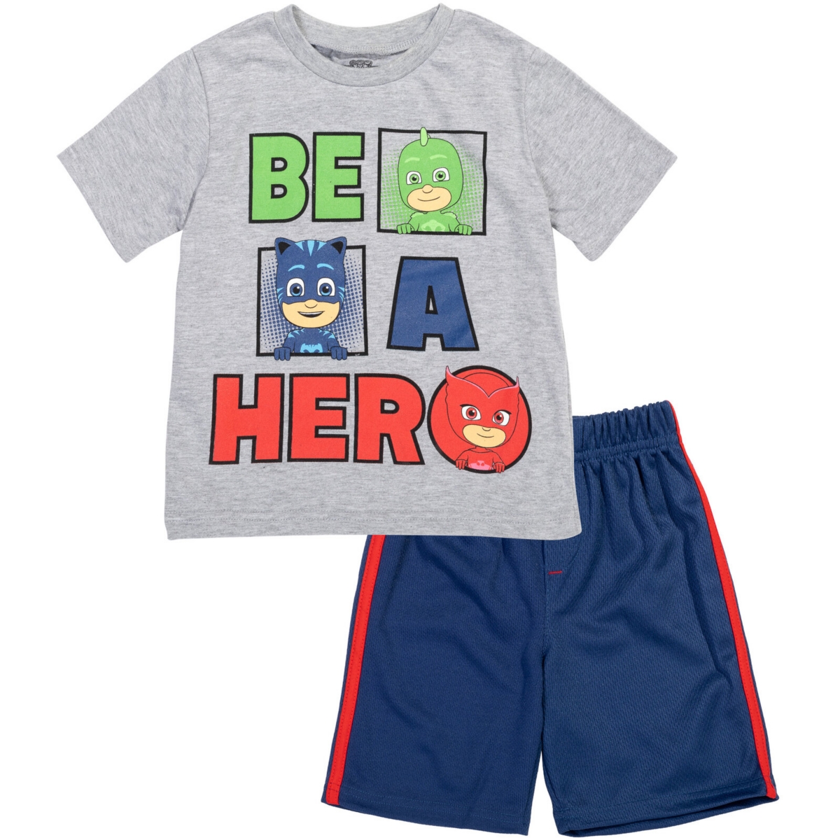 Pj Masks Toddler Boys Gekko Owlette Catboy T-Shirt and Mesh Shorts Outfit Set to -/ blue