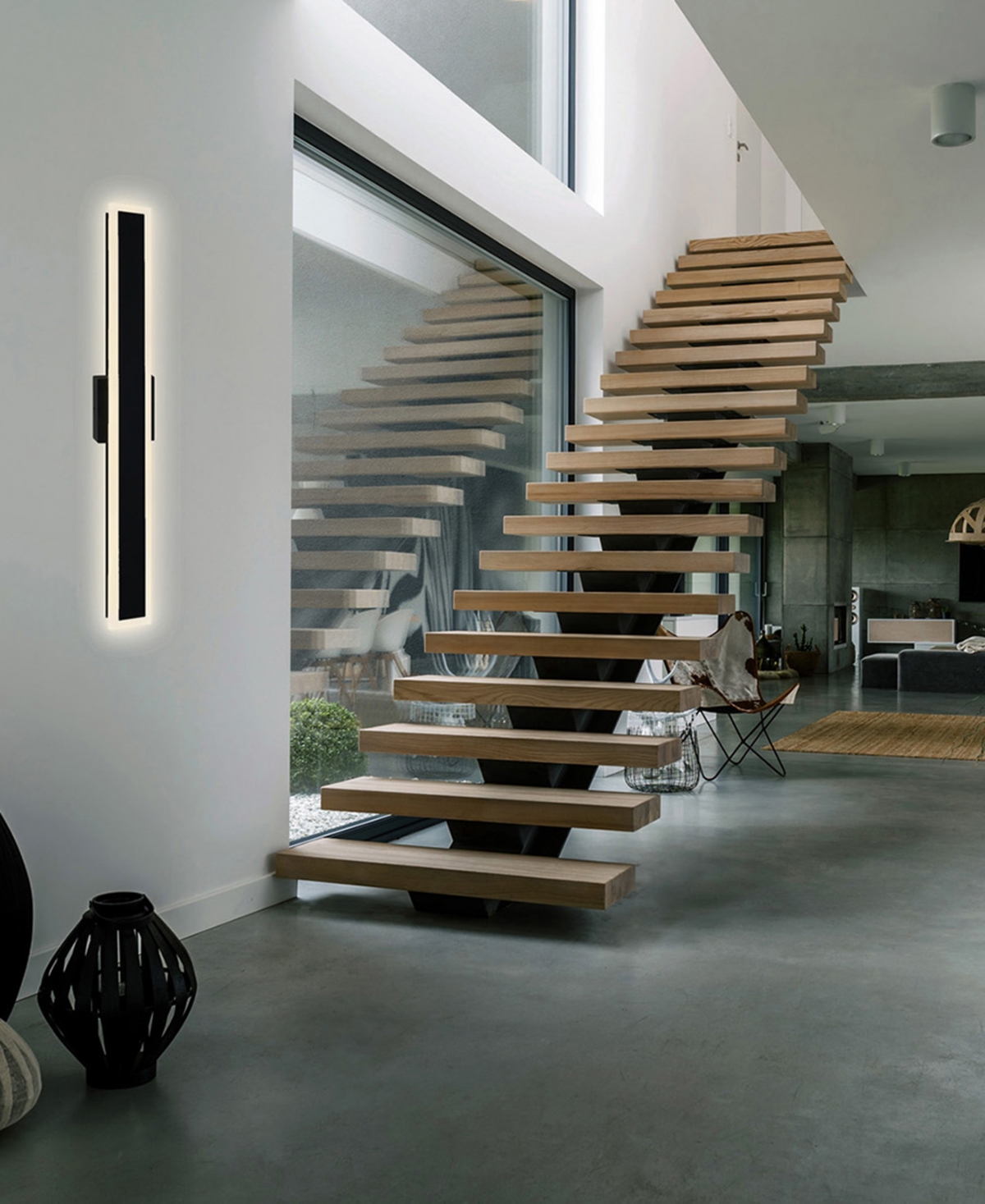 Shop Cwi Lighting 40" Metal Malibu Led Outdoor Wall Light In Black