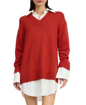 En Saison - Women's Colby Mixed Media Sweater Dress