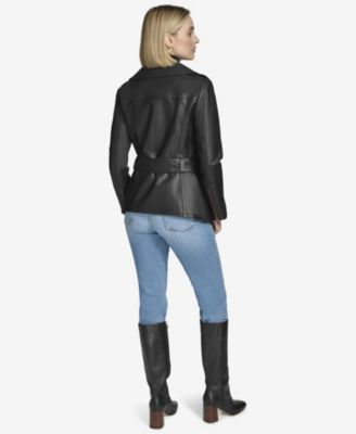 Women's Delphine Belted Leather Jacket