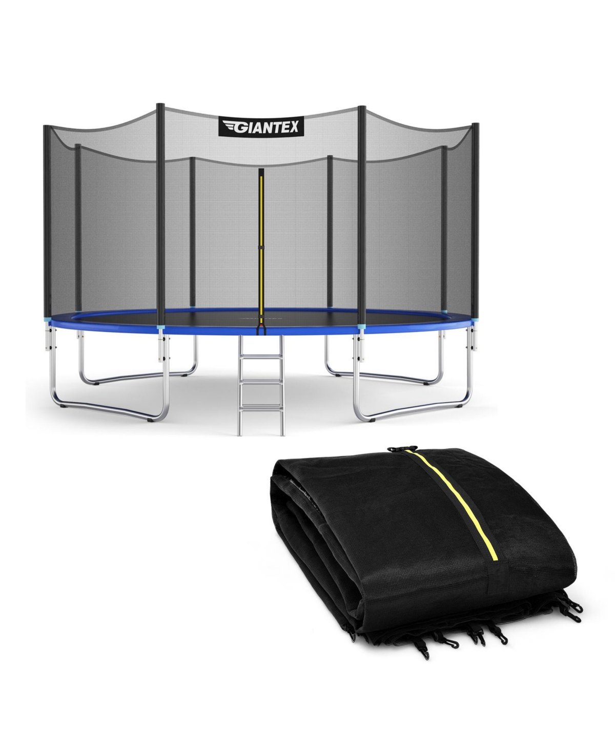 14-ft Trampoline Replacement Protection Enclosure Net with Zipper - Black