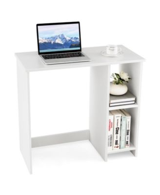 31.5 Inch Modern Home Office Desk with 2 Compartments-White