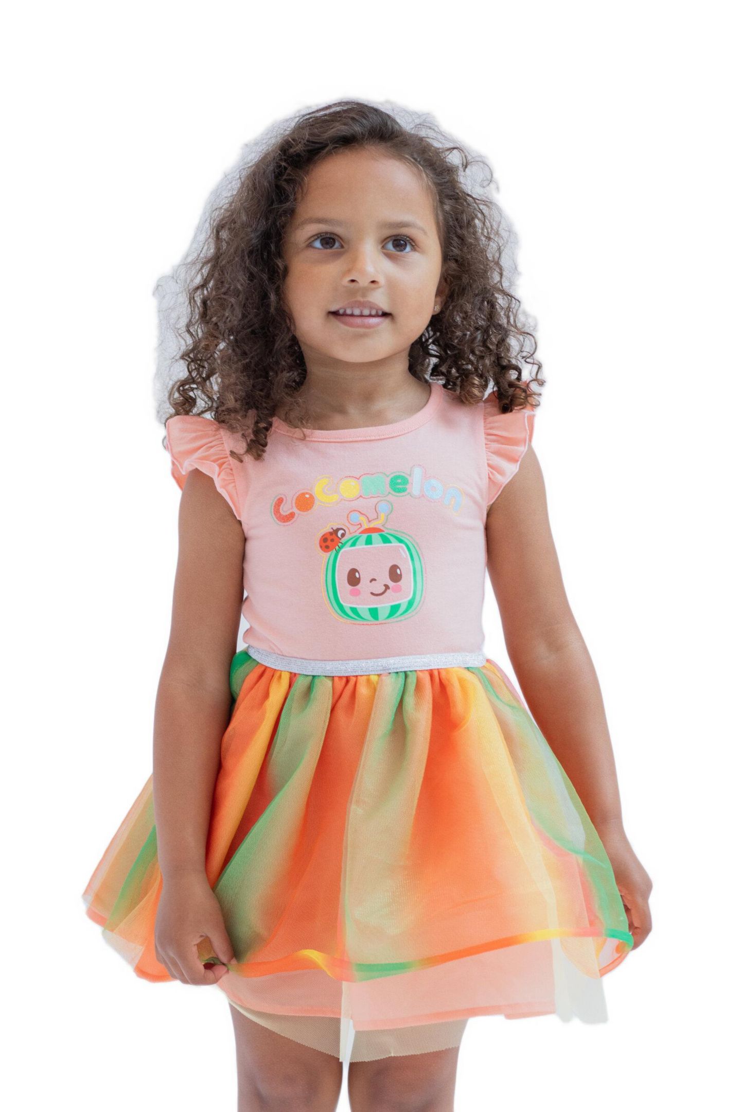 Платье CoComelon (12 M-18 M) Glitter Tutu Dress для девочек-малышей, цвет: Светлый персиковый — фото 2
