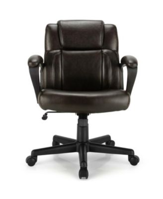 1 PC Adjustable Leather Executive Office Chair Computer Desk Chair with Armrest