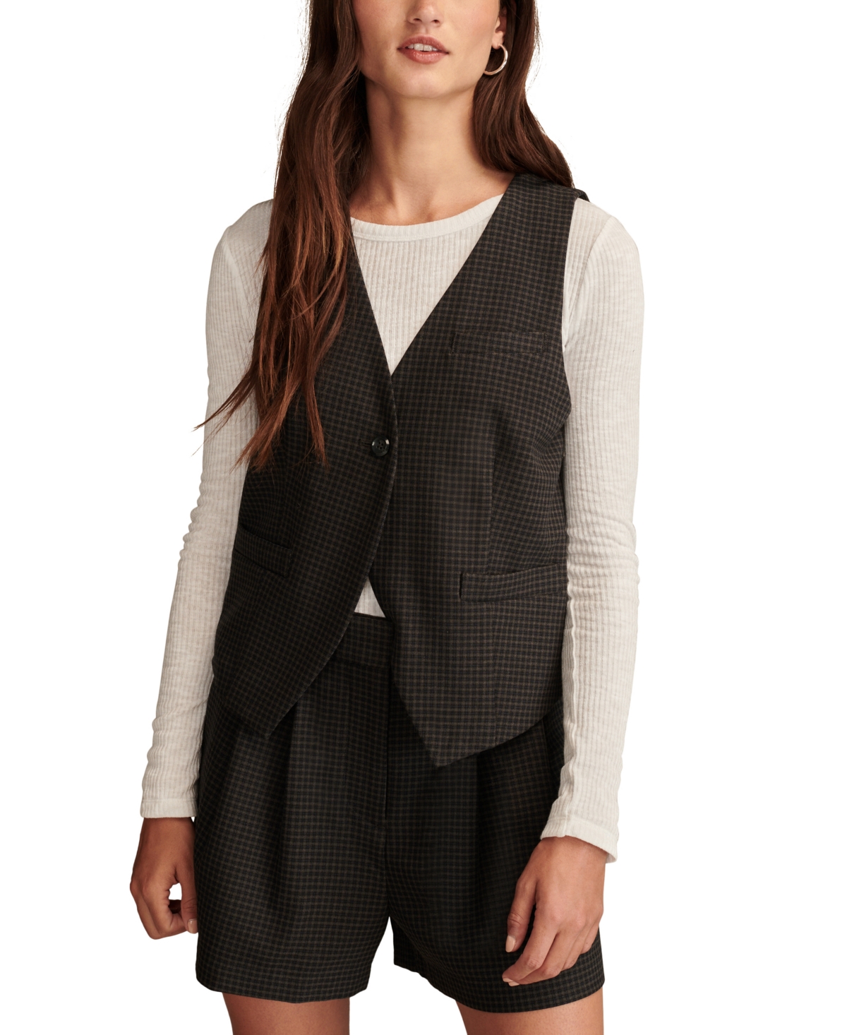 LUCKY BRAND WOMEN'S ONE-BUTTON SLEEVELESS VEST 