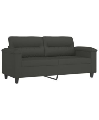 2-Seater Sofa Dark Gray 55.1" Microfiber Fabric