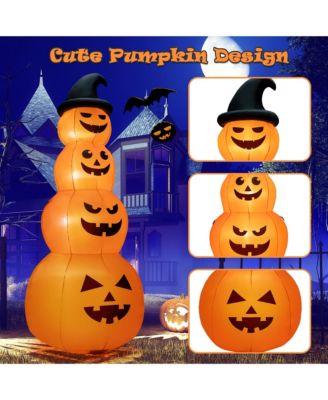 8 Feet Inflatable Halloween Pumpkins Stack with Built-in LED Lights