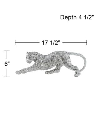 Silver Prowling Leopard 17 1/2" Wide Accent Sculpture
