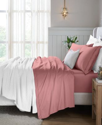 650-TC Egyptian Cotton Solid Deep Pocket Sheet Set, Twin XL