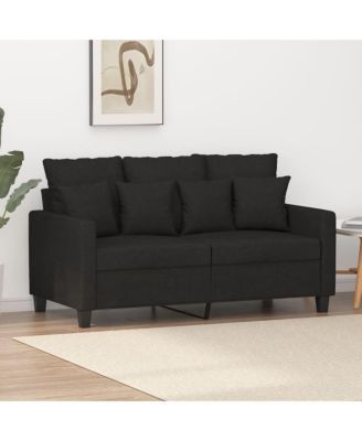 2-Seater Sofa Black 47.2" Fabric
