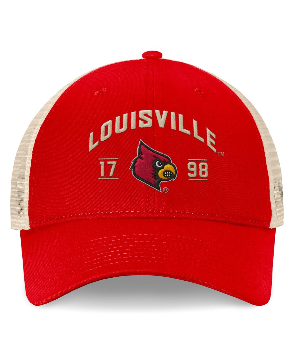 Top of the World Men'sLouisville Cardinals Heritage Waylon Trucker Adjustable Hat - Red, Natural