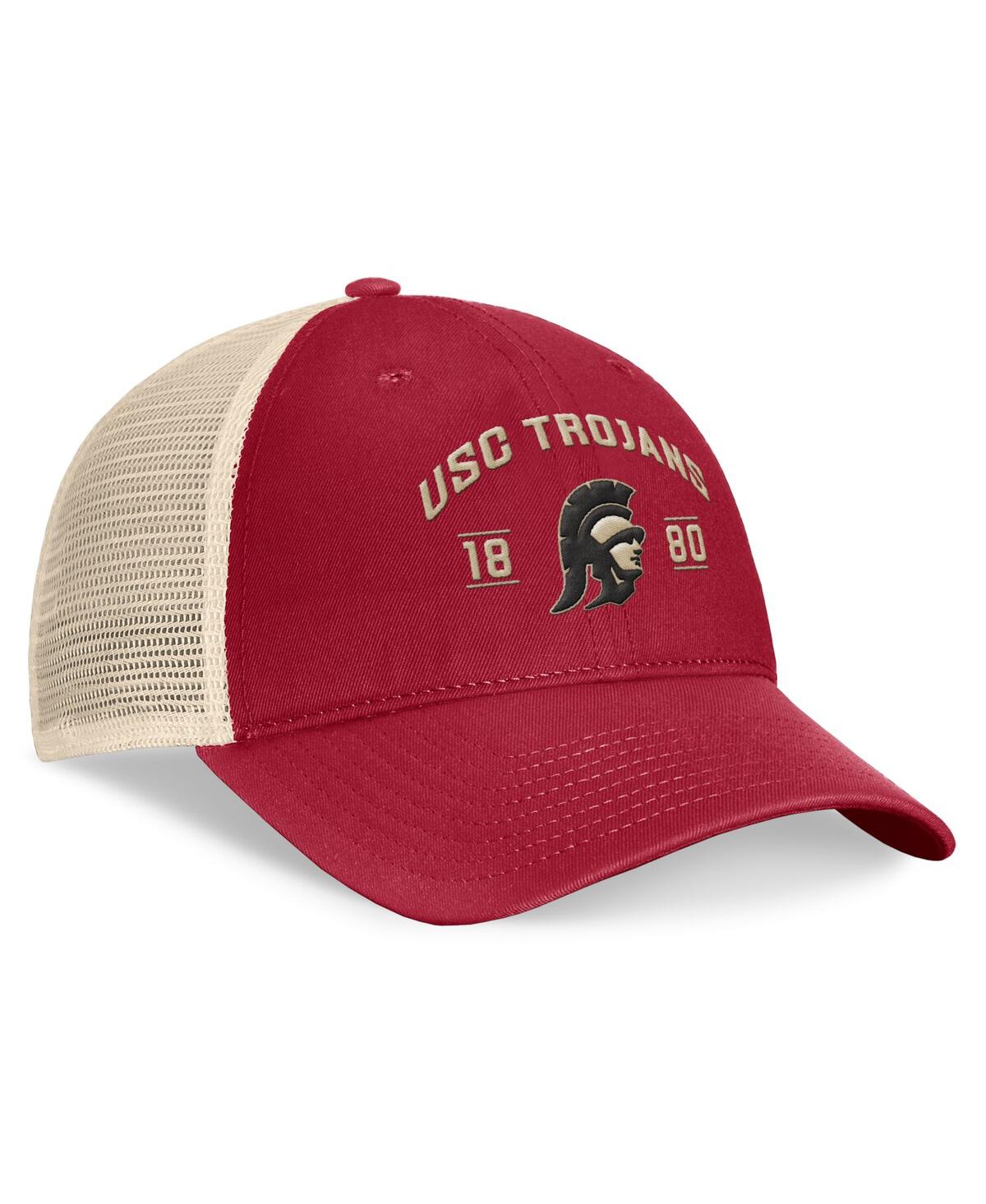Top Of The World Men's Cardinal Usc Trojans Heritage Waylon Trucker Adjustable Hat In Cardinal,natural