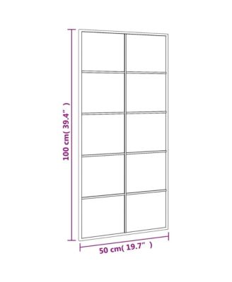 Wall Mirror Black Glass 19.7 x 39.4 in Wall mounting