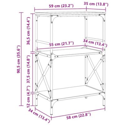 Bookcase Smoked Oak Engineered Wood Medium Adjustable Feet