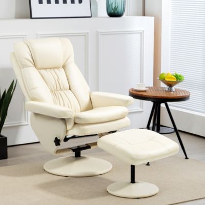 Swivel Recliner with Ottoman Reclining Chair and Footrest,