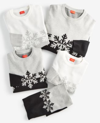 Shop Holiday Lane Snowflake Motif Matching Family Sweaters In Deep Black Combo