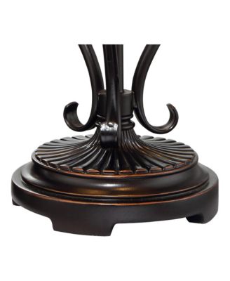 Feuille Country Cottage Table Lamp 23 3/4" High Metal Openwork Leaf Mica Shade for Bedroom Living Room Bedside Nightstand Office