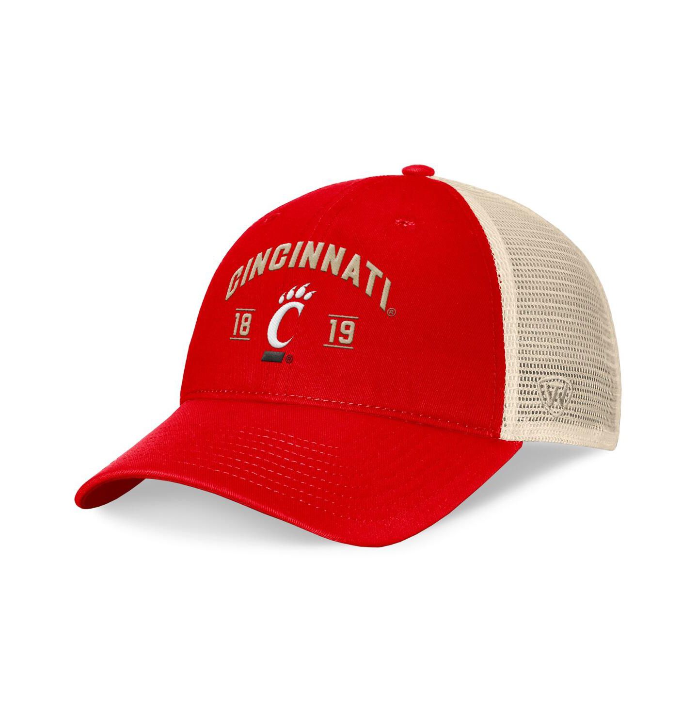 Мужская кепка Top of the World Red Cincinnati Bearcats Heritage Waylon Trucker Adjustable Hat — фото 1