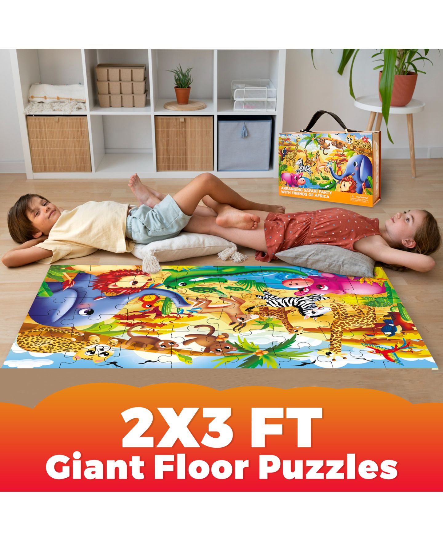 Детский пазл Quokka Dino 48-Piece Giant Floor Puzzle, Ages 4-6, цвет: Africa — фото 5