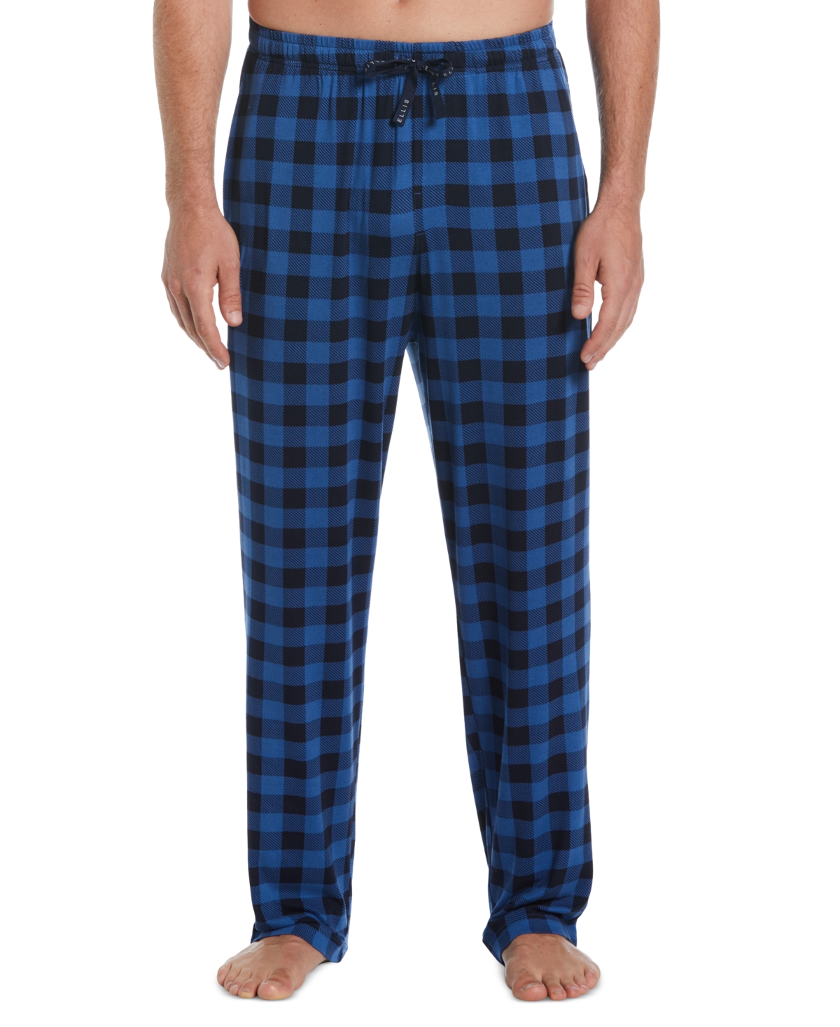 Perry Ellis Portfolio Men's Deluxe Touch Knit Buffalo Plaid Pajama Pant