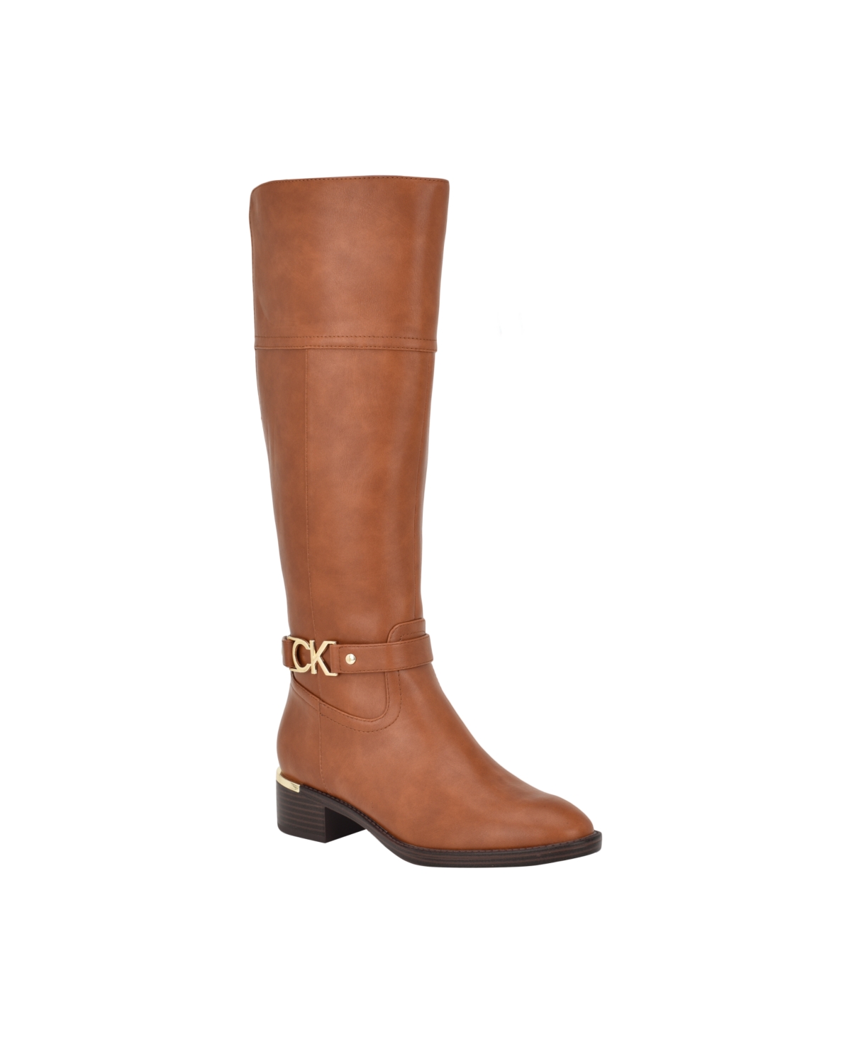 Women's Daphny Pointy Toe Knee High Block Heel Casual Boots - Dark Natural