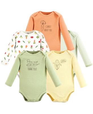 Touched by Nature Baby Boys Unisex Natural Cotton Long-Sleeve One-Piece - Peas and thank you 42$