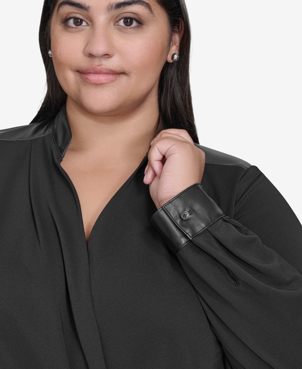 Dkny Plus Size Surplice Blouse