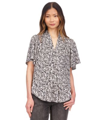 Michael Kors - Women's Printed V-Neck Blouse
