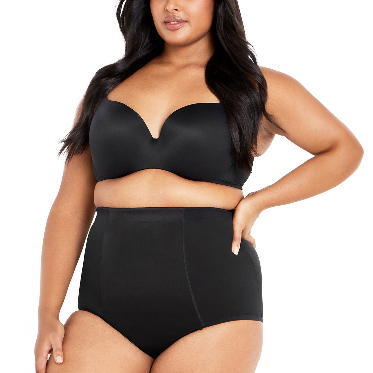 Plus Size Smooth & Chic Control Brief - Black
