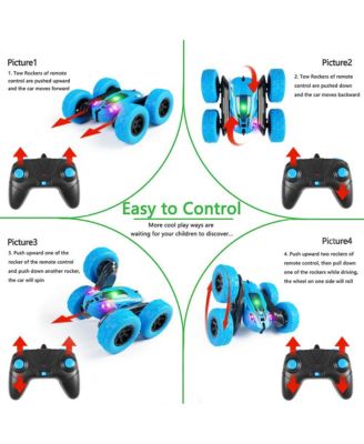 Remote Control Car Race Stunt Toy Double Sided 360° Rotating Rechargeable
